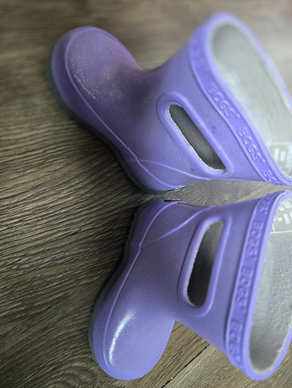 Bogs Kids Purple Glitter Rain & Snow Boots - Picture 2 of 5